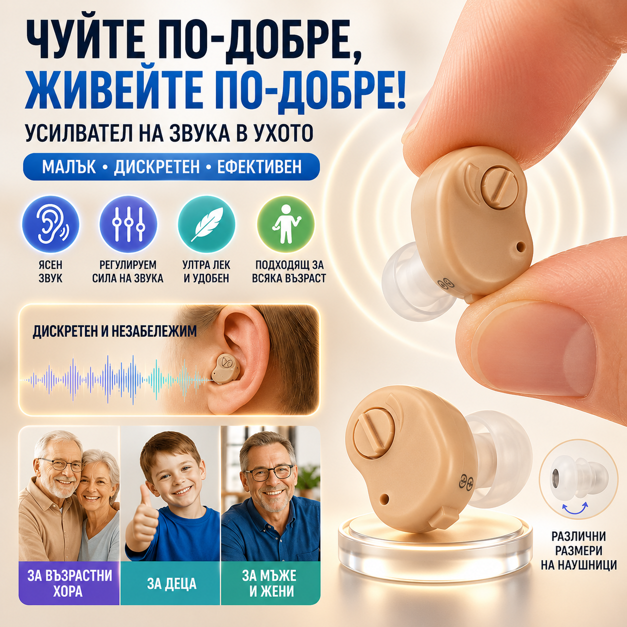 Слухов апарат ClarAudio™ 🎧